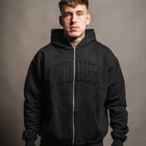 Zip Hoodie "Rawness" Schwarz