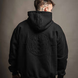 Zip Hoodie "Rawness" Schwarz