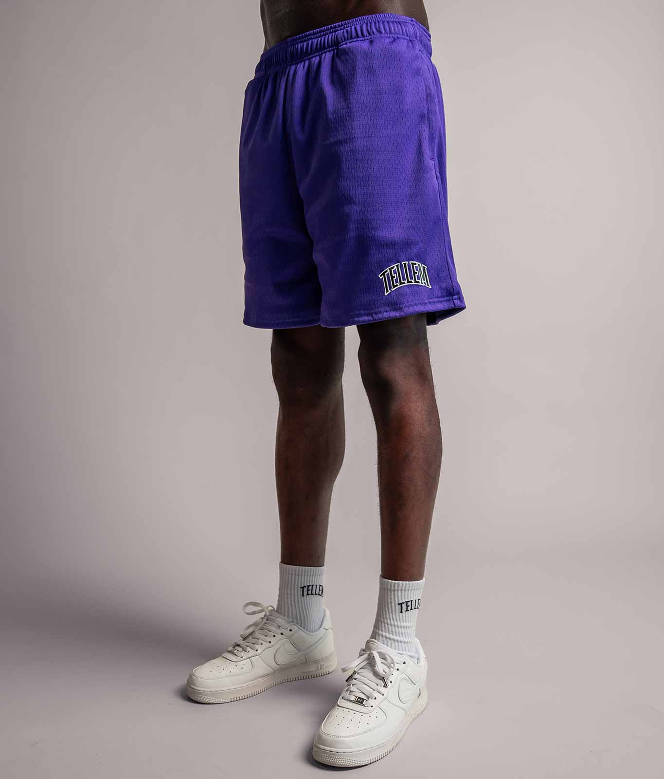 TELLEM Basketball Mesh Shorts Lila Seitenansicht