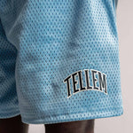 TELLEM Basketball Mesh Shorts Babyblau Logo
