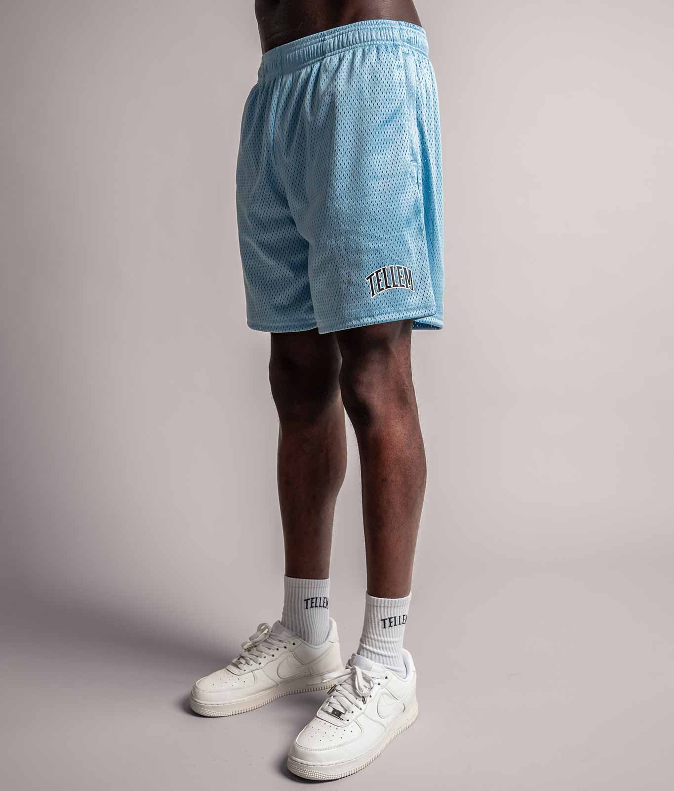 TELLEM Basketball Mesh Shorts Babyblau Seitenansicht