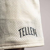 TELLEM Basketball Mesh Shorts Pearl Weiss Logo