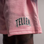 TELLEM Basketball Mesh Shorts Pink Rosa Logo