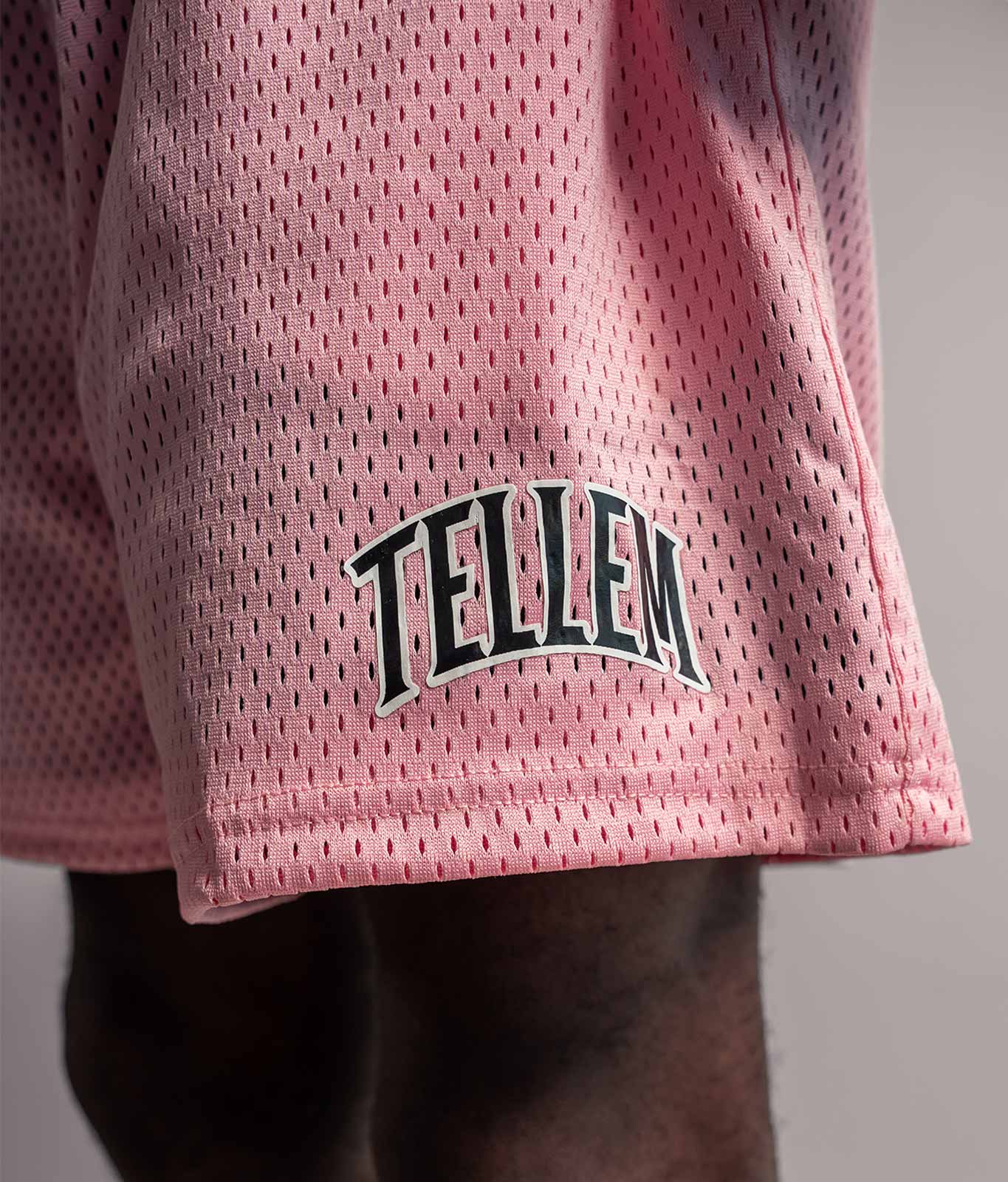 TELLEM Basketball Mesh Shorts Pink Rosa Logo