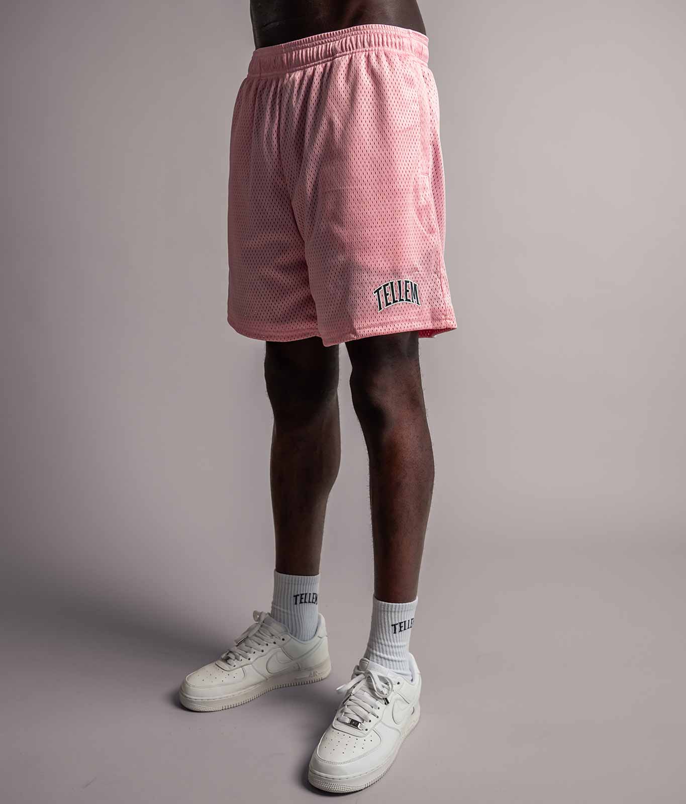 TELLEM Basketball Mesh Shorts Pink Rosa Seitenansicht