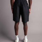 Rückseite von der schwarzen TELLEM Baumwoll Shorts aus Cotton Twill mit Gesäßtasche