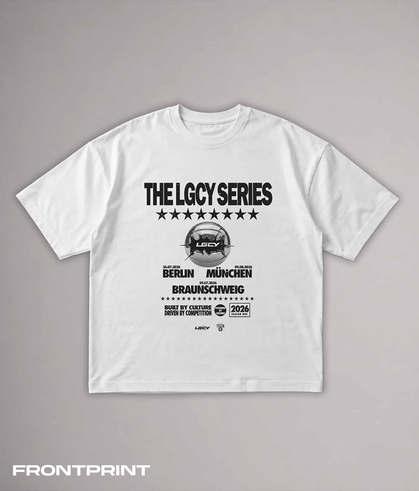 TELLEM Heavy T-Shirt The LGCY Series Tour in Weiß, Frontansicht mit Vintage-Tour-Print