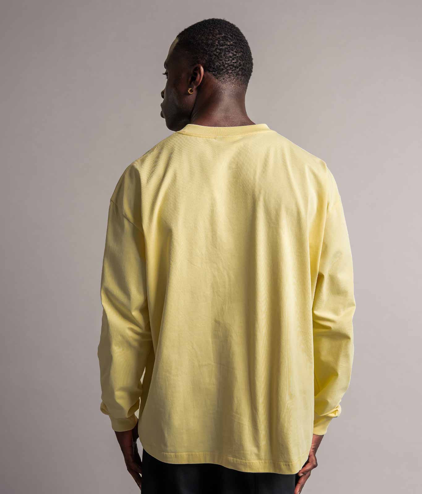 TELLEM Longsleeve Pocket Lemon Gelb, Rückansicht lockerer Fit