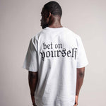 TELLEM Oversize T-Shirt Bet On Yourself Backprint Weiss