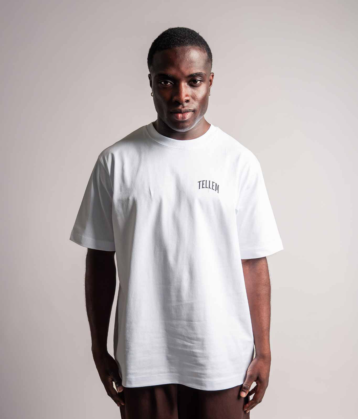 TELLEM Oversize T-Shirt Bet On Yourself Weiss Brustlogo