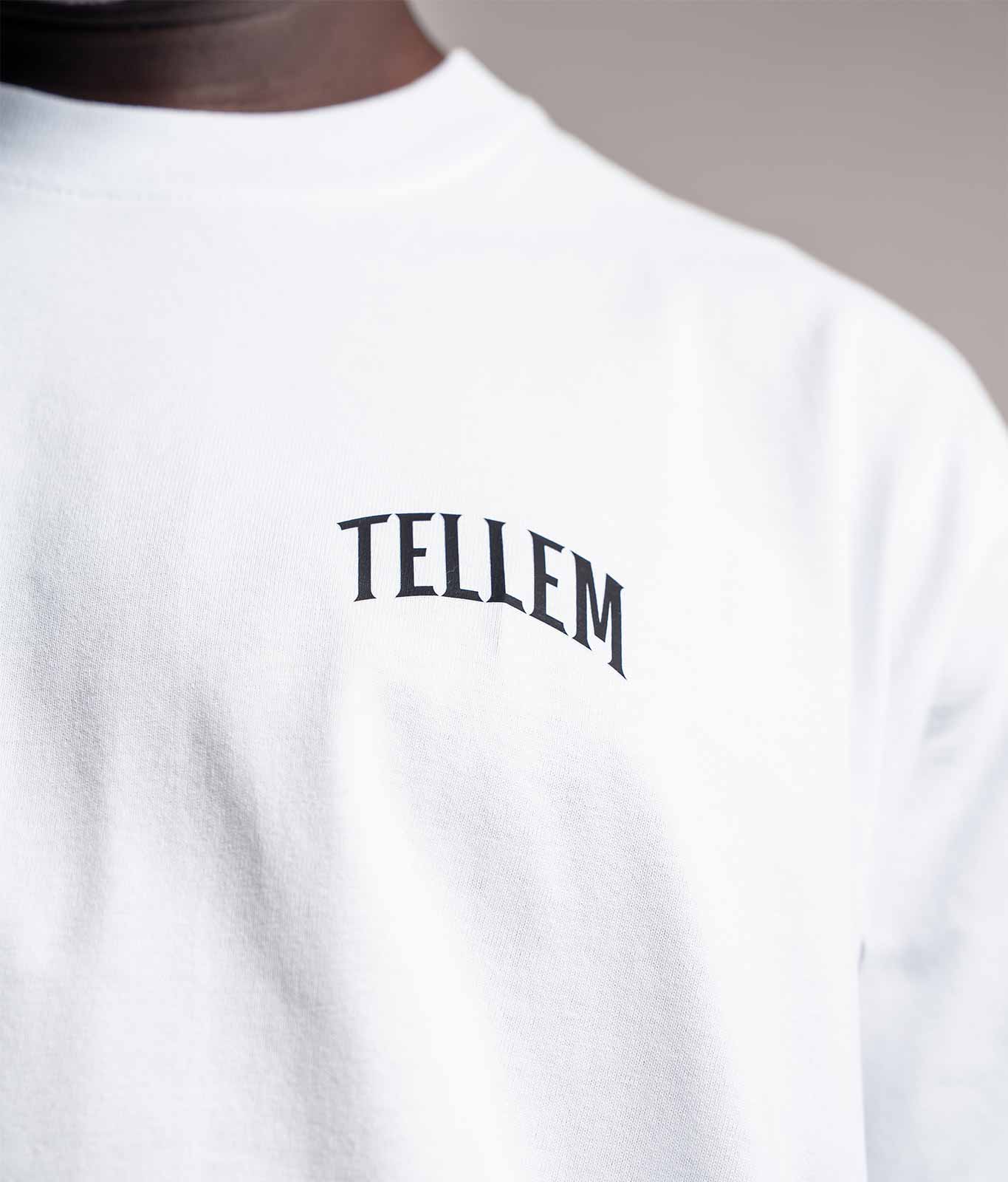 TELLEM Oversize T-Shirt Bet On Yourself Weiss Logo Print
